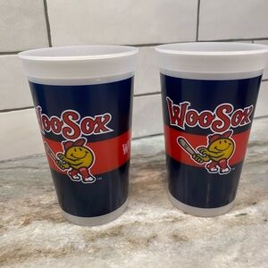 Worcester woo sox Red Sox plastic souvenir cup set of two